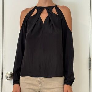 RAMY BROOK Amanda Cold-Shoulder Black Top size XS
